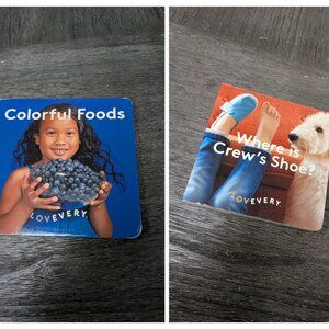 Lovevery The Babbler Book Bundle - Colorful Foods and Where Is Crew's Shoe?